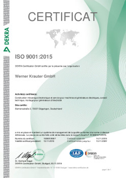 DEKRA Zertifikat ISO 9001:2015 (2019) F