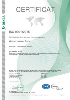 Dekra Zertifikat ISO 9001 2015 (2022) franz